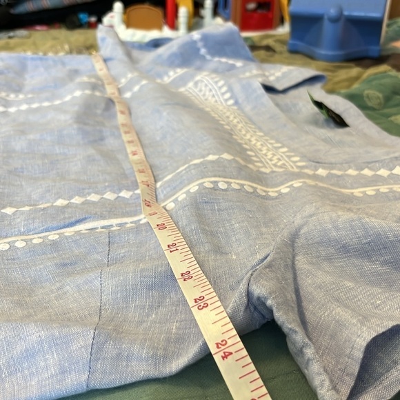 Talbots Plus Linen Peasant Top - Picture 9 of 11